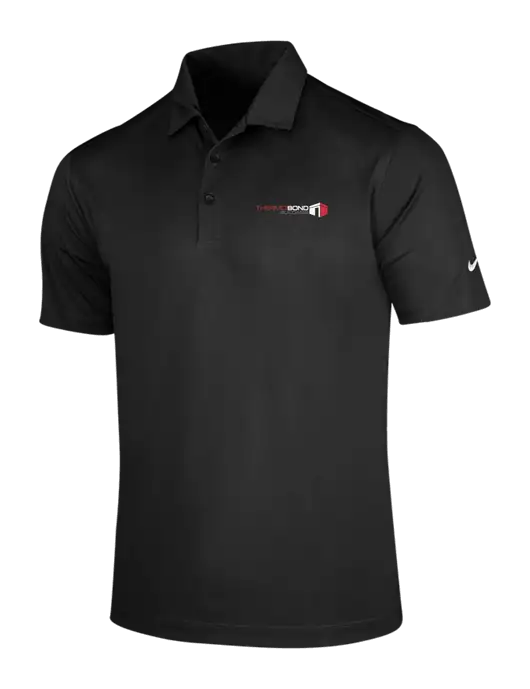 NIKE Black Dri-Fit Vertical Mesh Polo w/Thermo Bond Logo