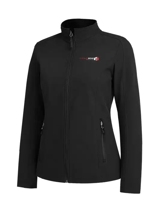 Black Womens Core Soft Shell Jacket w/Thermo Bond Logo