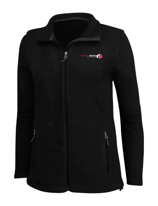 Womens Black Fleece Jacket w/Thermo Bond Logo
