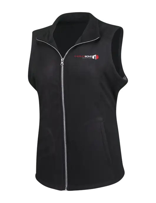 Black Womens Microfleece Vest w/Thermo Bond Logo