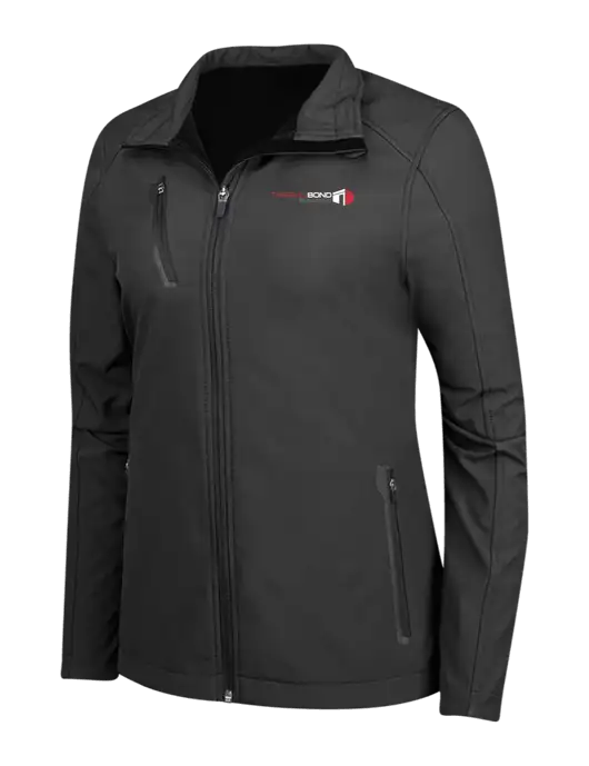 Black Womens Welded Softshell Jacket w/Thermo Bond Logo