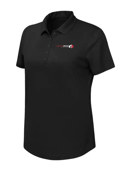Callaway Womens Birdseye Black Polo w/Thermo Bond Logo