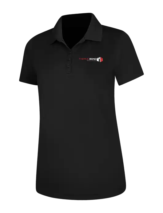 Black Womens Dry Zone UV Mesh Polo w/Thermo Bond Logo