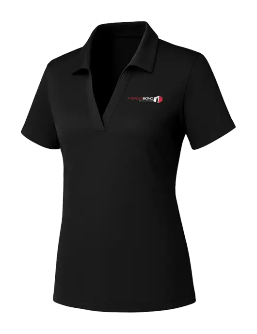 Womens Black PosiCharge RacerMesh Polo w/Thermo Bond Logo