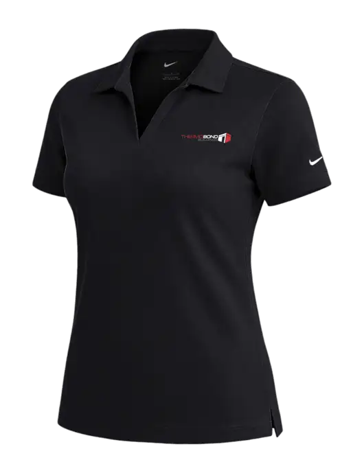 NIKE Black Womens Dri-Fit Micro Pique Polo w/Thermo Bond Logo