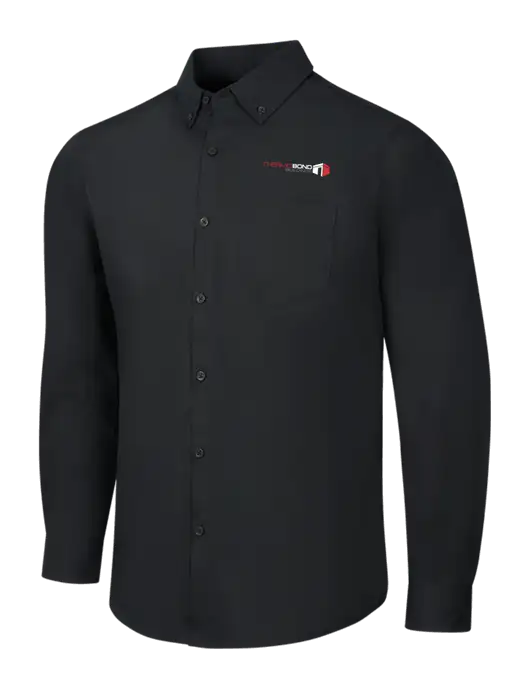 Black Long Sleeve Carefree Poplin Shirt w/Thermo Bond Logo
