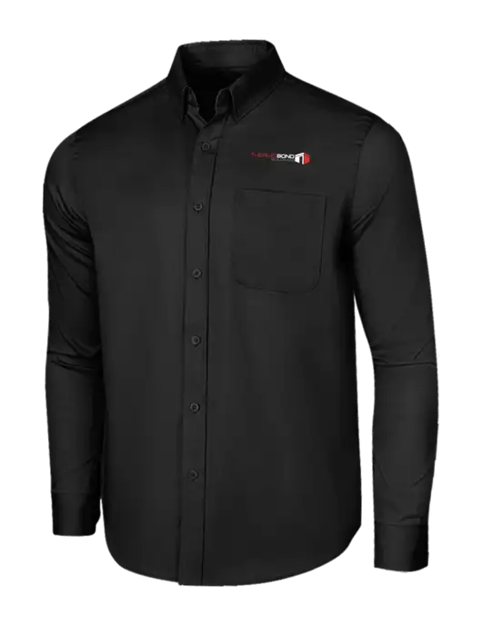 Long Sleeve Deep Black Superpro React Twill Shirt w/Thermo Bond Logo