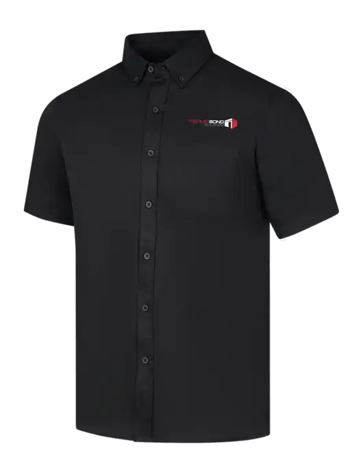Short Sleeve Deep Black Superpro React Twill Shirt w/Thermo Bond Logo