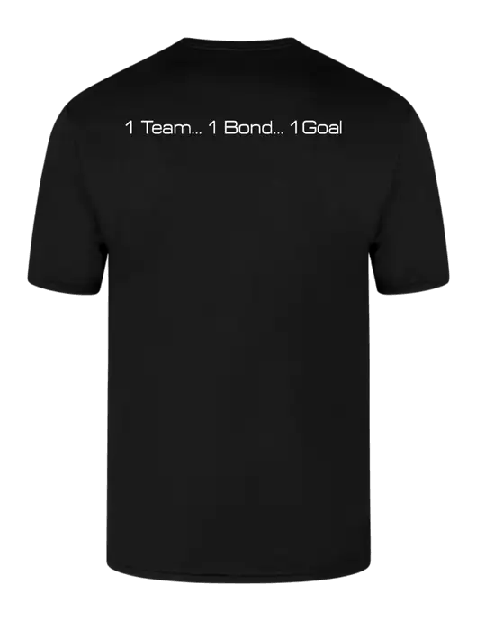 Simply Soft Black 4.5oz  Poly/Combed Ring Spun Cotton T-Shirt w/1 Team Logo, Thermo Bond Logo