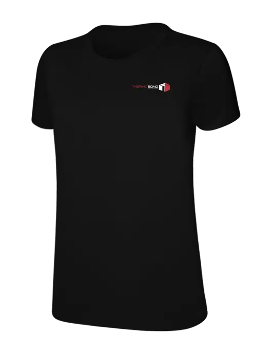 Womens Ring Spun Jet Black 4.5 oz T-Shirt w/Thermo Bond Logo