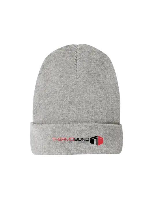 Recycled Light Heather Grey Beanie w/Thermo Bond Logo