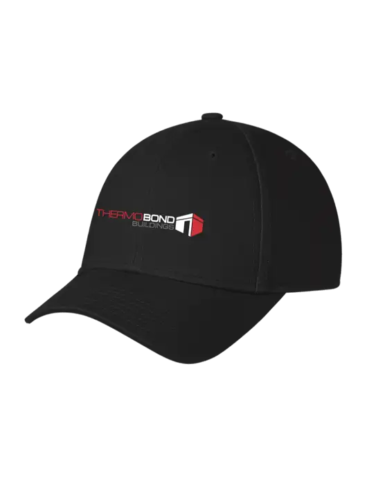 Black Structured Cap Hook & Loop w/Thermo Bond Logo