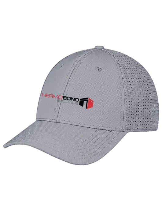 Grey Performance Stretchable Cap Hook & Loop w/Thermo Bond Logo