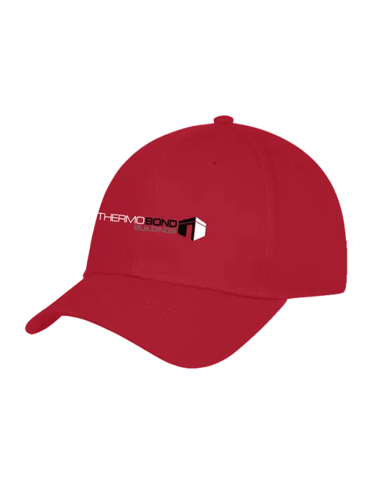 Red Structured Cap Hook & Loop w/Thermo Bond Logo